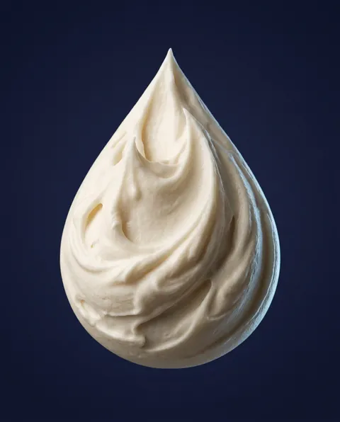 Goutte de crème fouettée.